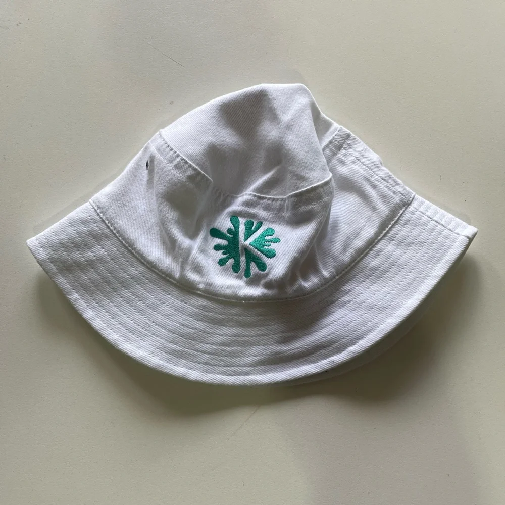 WINNING SPIRIT bucket hat, large, white, cotton, green embroidery - Picture 2 of 7